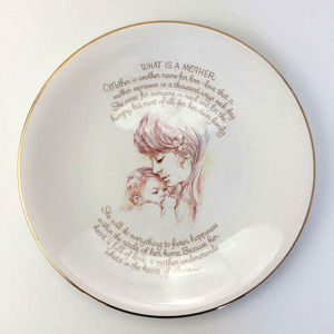 Vintage Staffordshire England Porcelain Plate "What is Mother " by Brownie